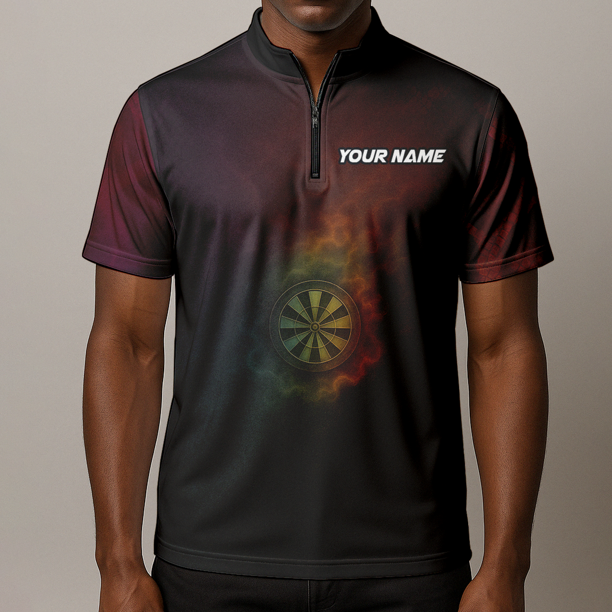 Personalized Dart Jersey Custom Snake Fire Dartboard Black Red Gold additional image 8