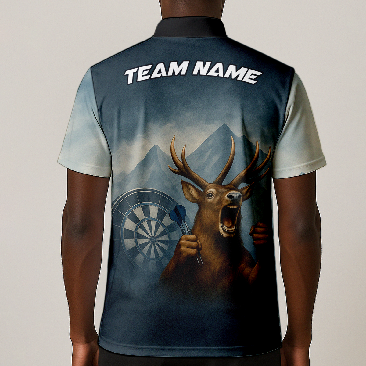 Personalized Dart Jersey Polo Shirt Deer Mountain Fog Custom Name Team additional image 1