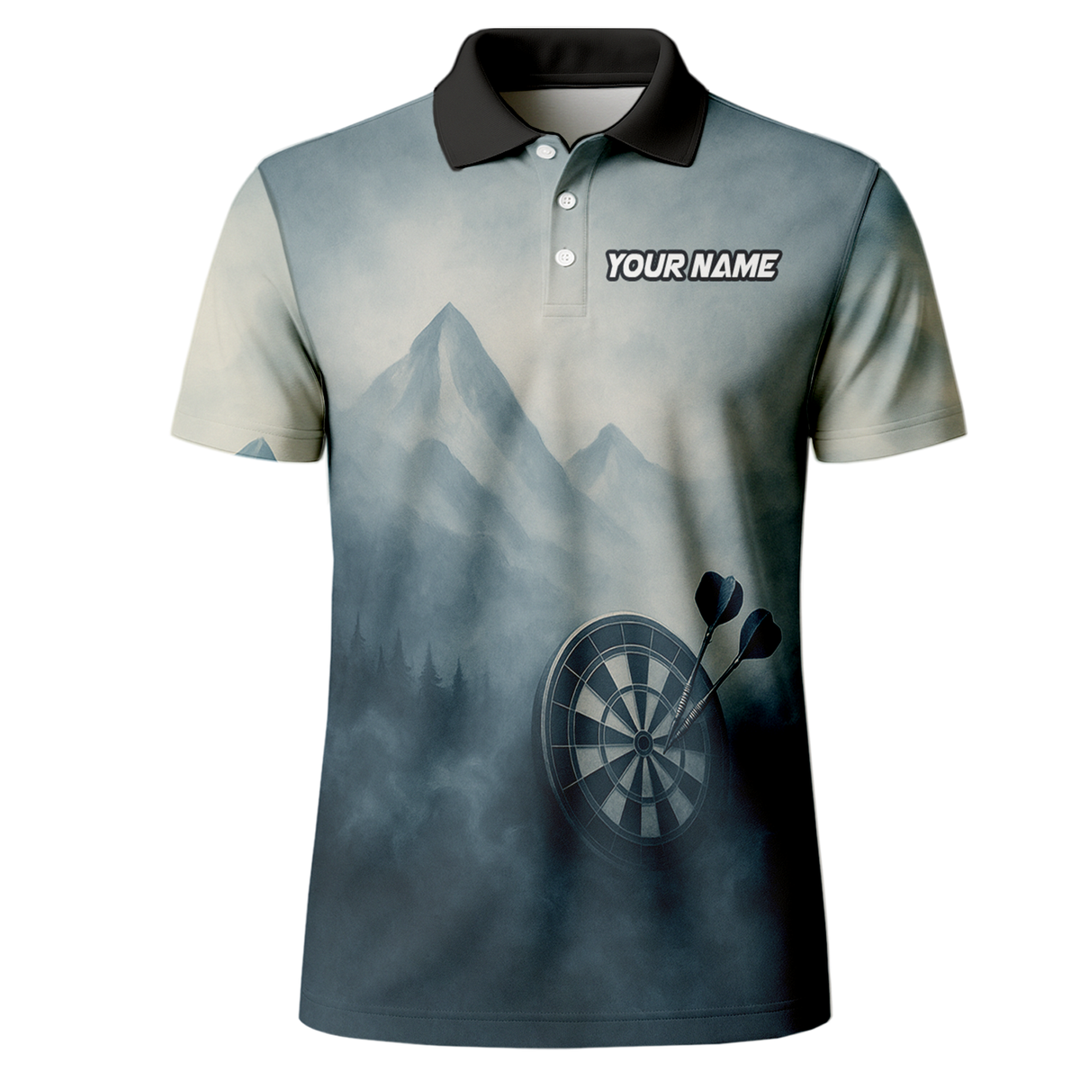Personalized Dart Jersey Polo Shirt Deer Mountain Fog Custom Name Team additional image 2