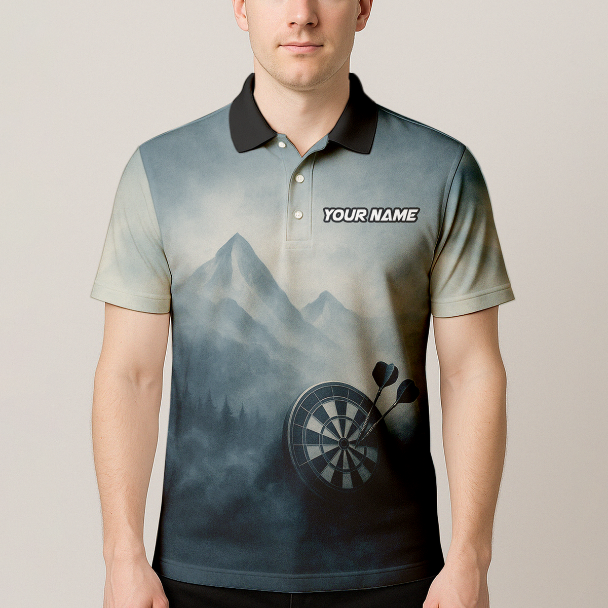 Personalized Dart Jersey Polo Shirt Deer Mountain Fog Custom Name Team additional image 4