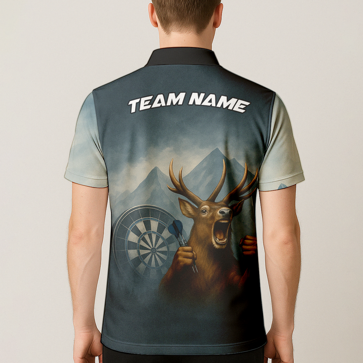 Personalized Dart Jersey Polo Shirt Deer Mountain Fog Custom Name Team additional image 5