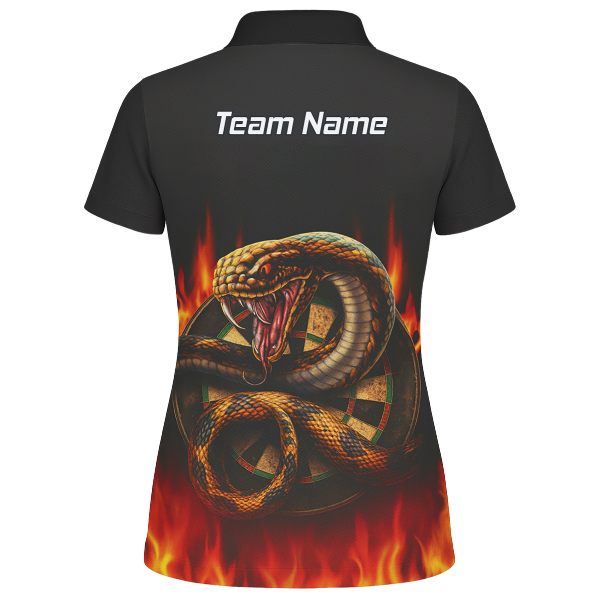 Personalised Cobra Snake Fire Darts Polo Shirt Black Red For Men G4939 additional image 2