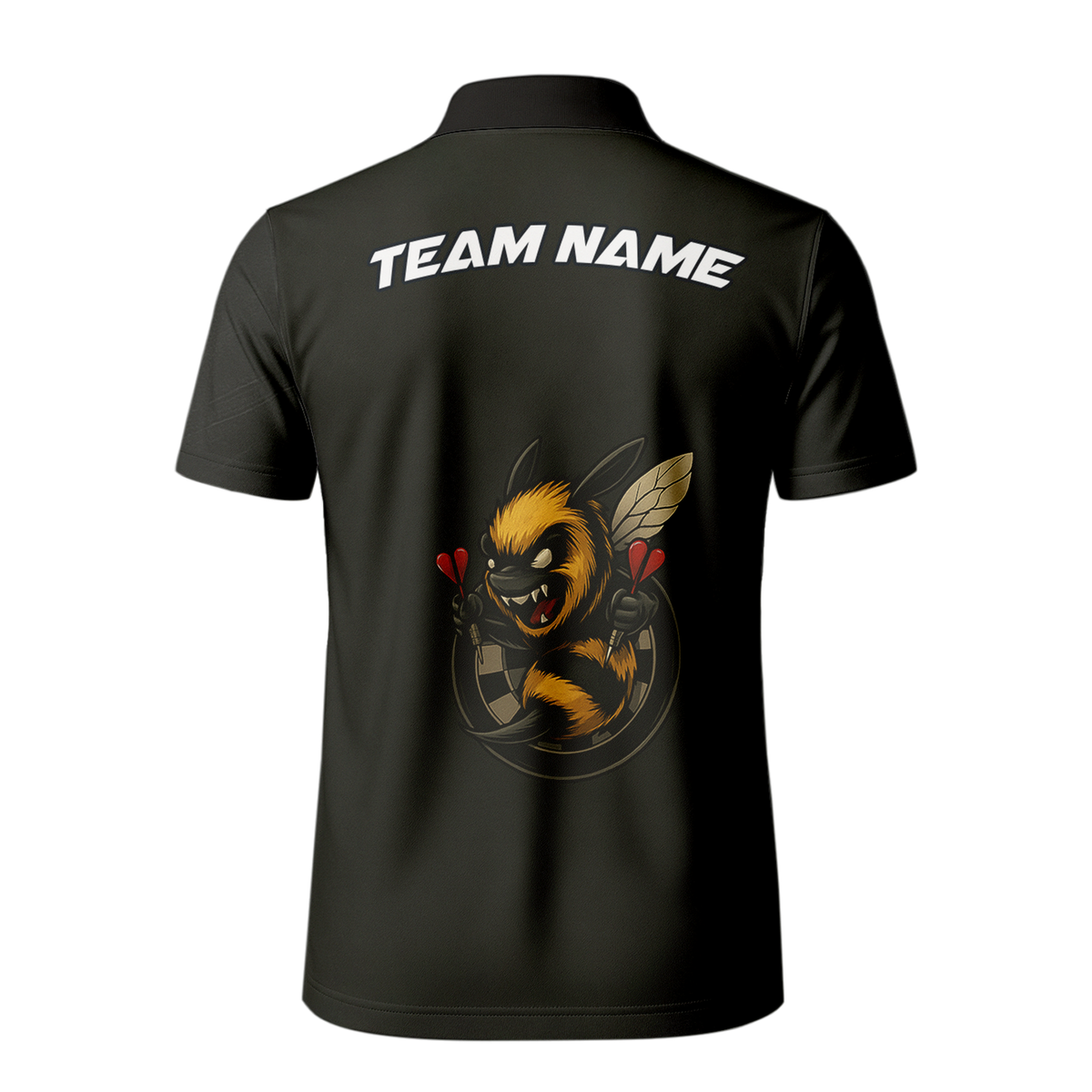 Personalized Angry Bee Dart Jersey Polo Shirt Black additional image 3