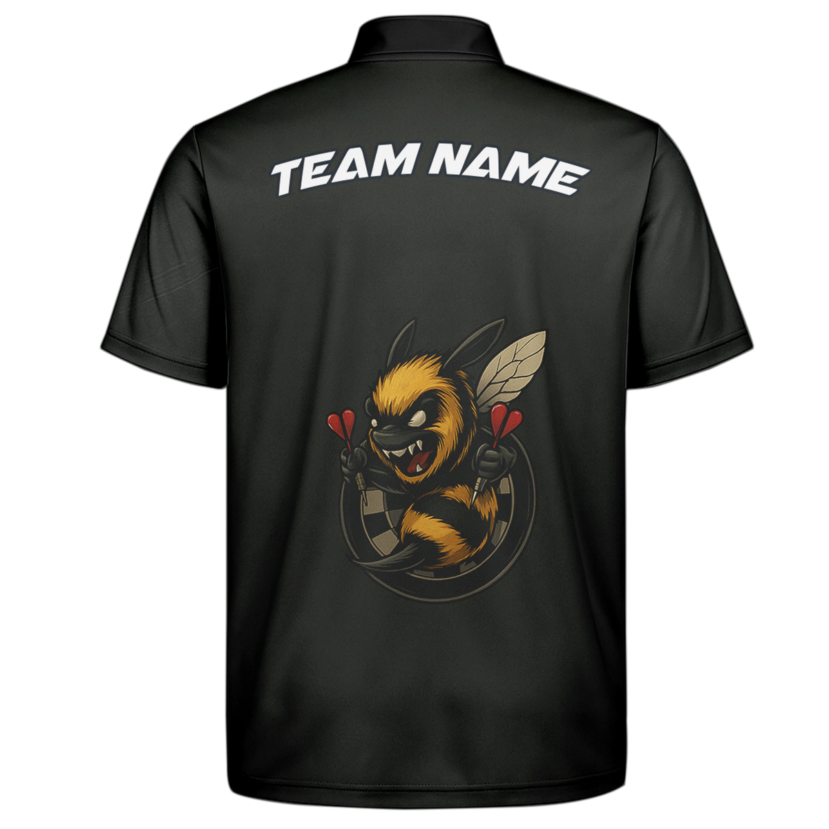 Personalized Angry Bee Dart Jersey Polo Shirt Black additional image 7
