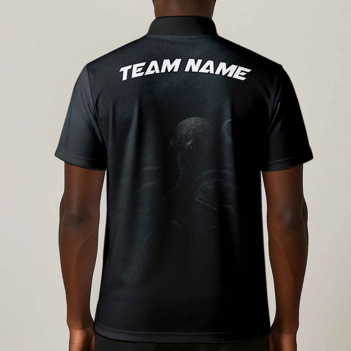Personalized Black Kraken Octopus Dart Polo Shirt additional image 1