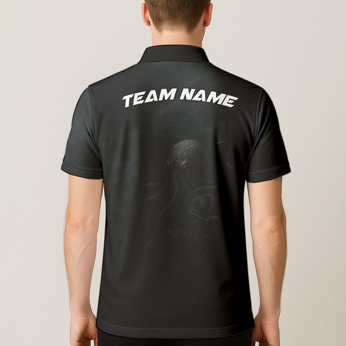 Personalized Black Kraken Octopus Dart Polo Shirt additional image 5