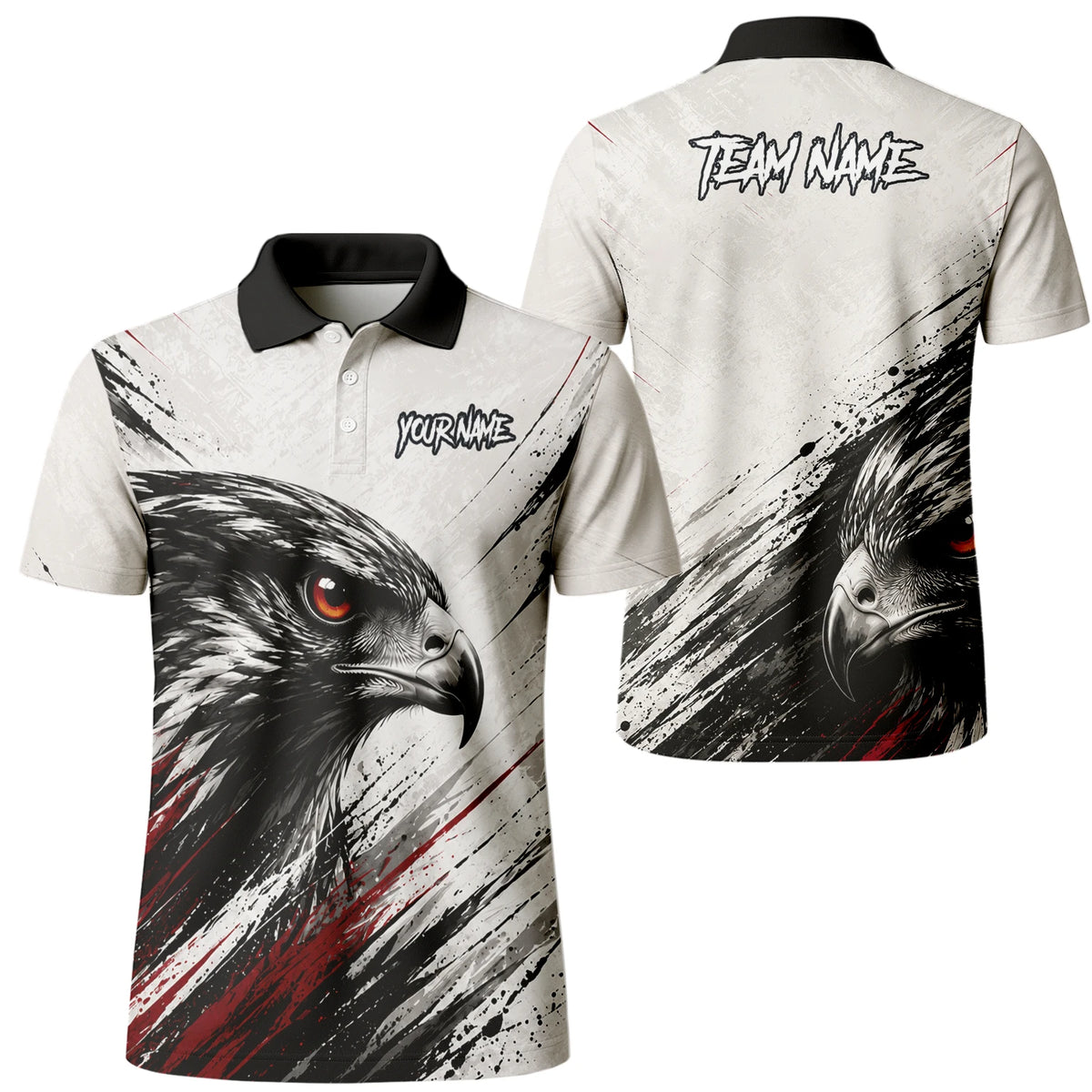 Personalised White Black Red Eagle Darts Shirt For Men Z577