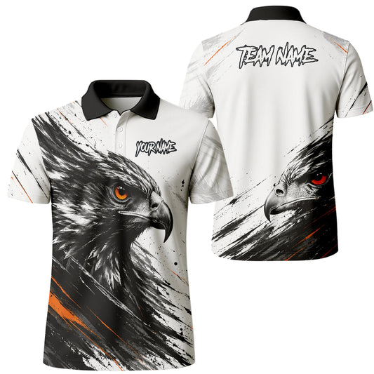Personalised White Black Orange Eagle Darts Shirt For Men V695