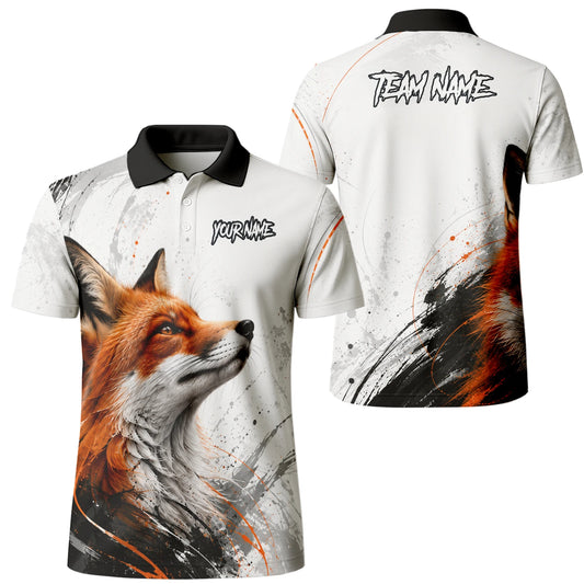 Personalised White Black Orange Fox Darts Shirt For Men D228