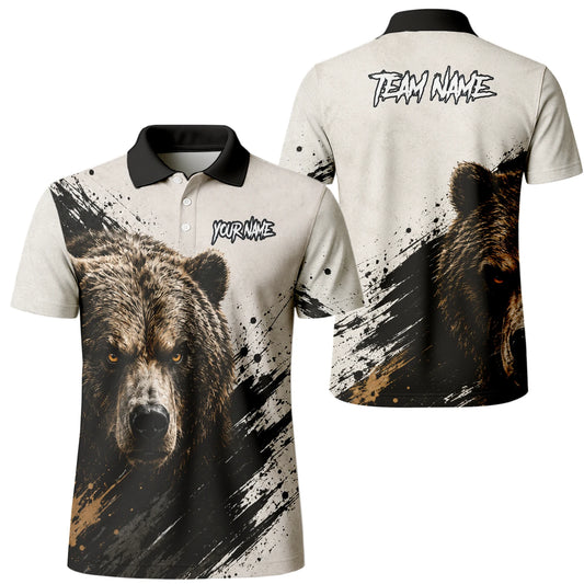 Personalised White Black Brown Bear Darts Shirt For Men F926