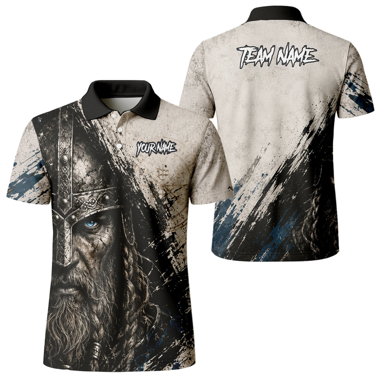 Personalised White Black Blue Viking Darts Shirt For Men U843