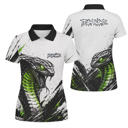 Personalised White Black Green Cobra Darts Shirt For Women A017