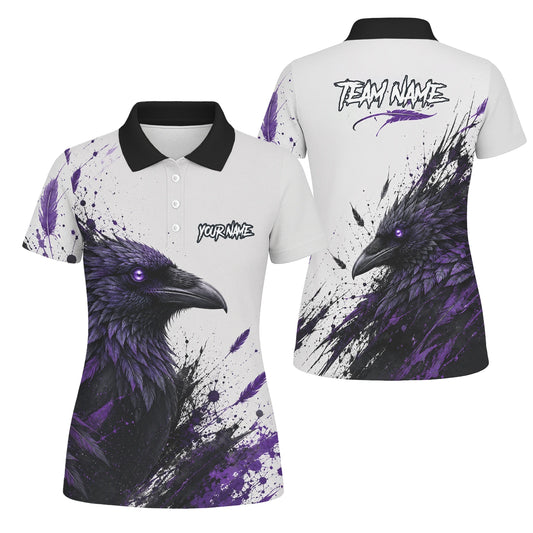 Personalised White Black Purple Raven Darts Shirt For Women Z888