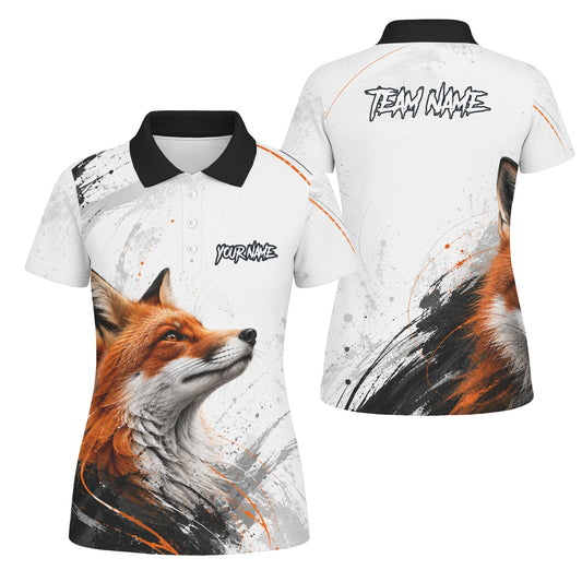 Personalised White Black Orange Fox Darts Shirt For Women D228