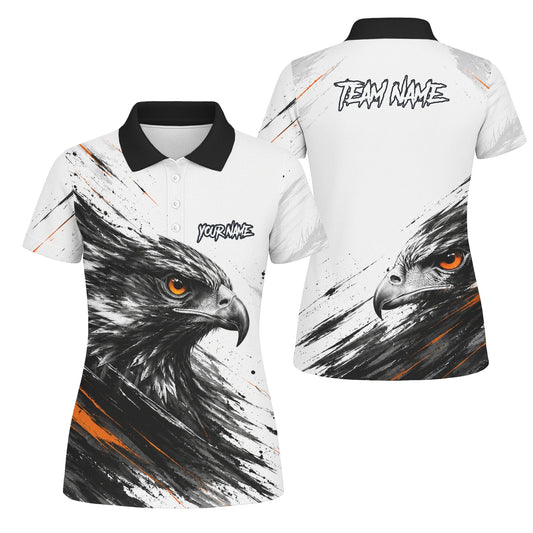 Personalised White Black Orange Eagle Darts Shirt For Women V695