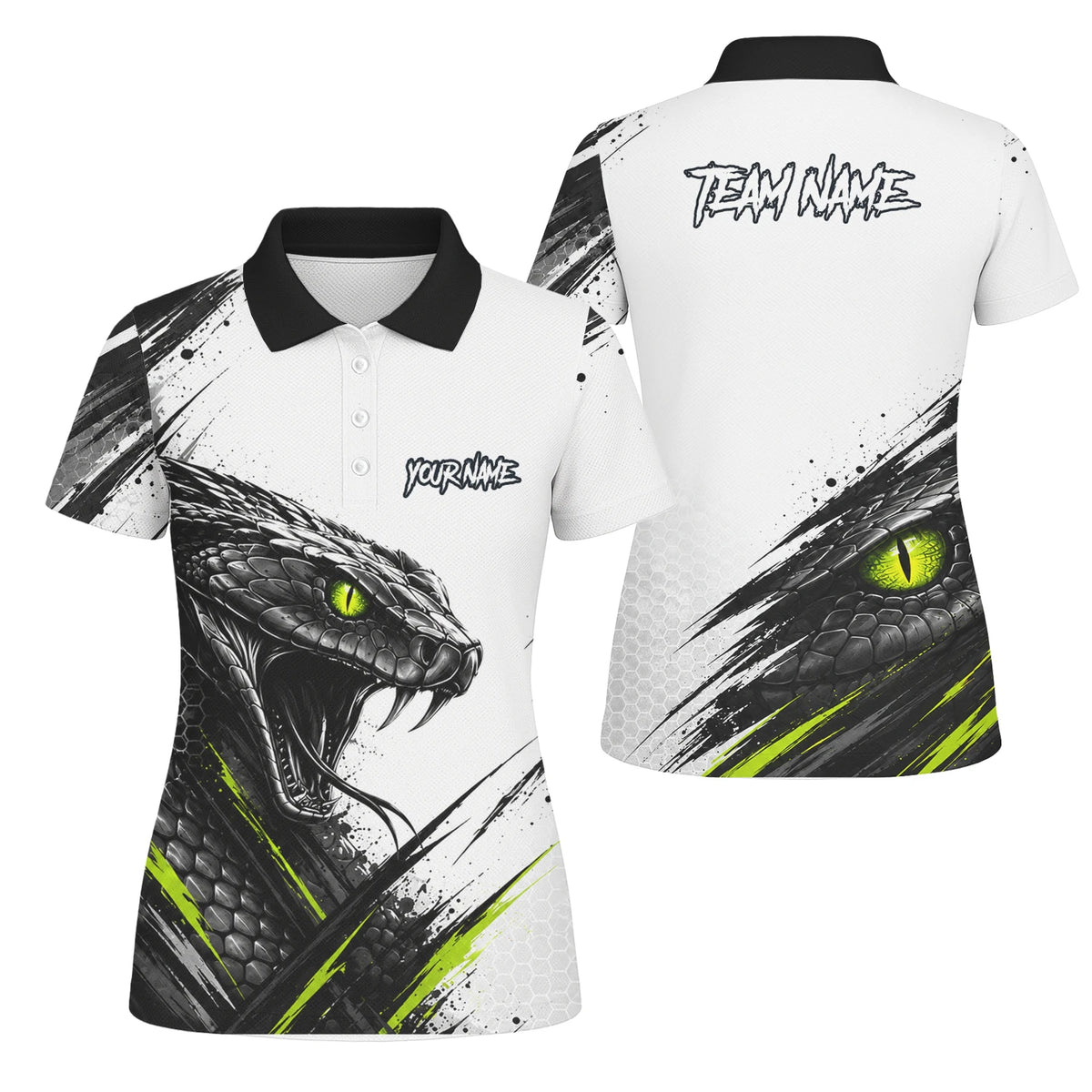 Personalised White Black Green Cobra Darts Shirt For Women I051