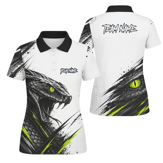 Personalised White Black Green Cobra Darts Shirt For Women I051