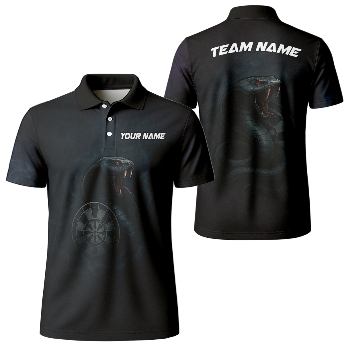 Personalized Cobra Snake Dart Jersey Polo Shirt Black main image - polo, Pocket No