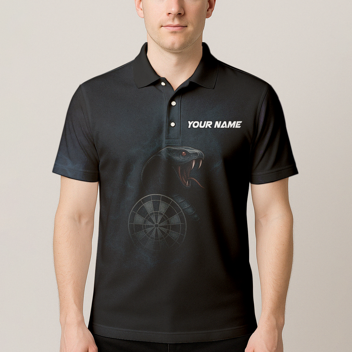 Personalized Cobra Snake Dart Jersey Polo Shirt Black additional image 4