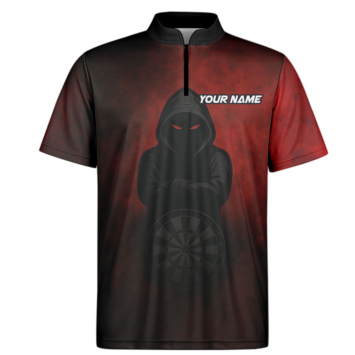 Personalized Dark Hooded Red Eyes Dart Polo Shirt Red Black additional image 6