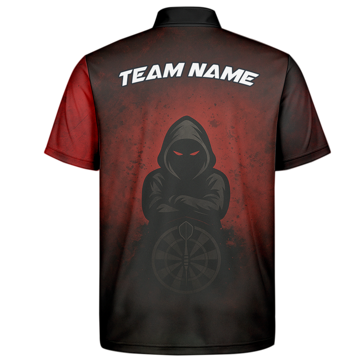 Personalized Dark Hooded Red Eyes Dart Polo Shirt Red Black additional image 7