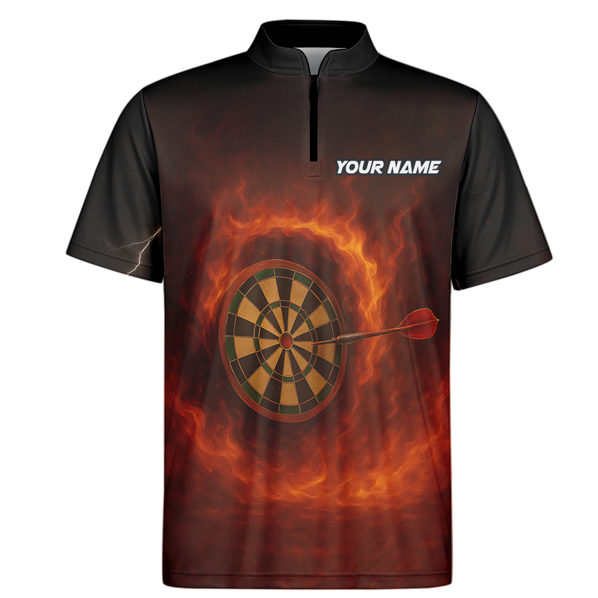 Personalized Fire Breathing Demon Dart Polo Shirt Black Red additional image 6
