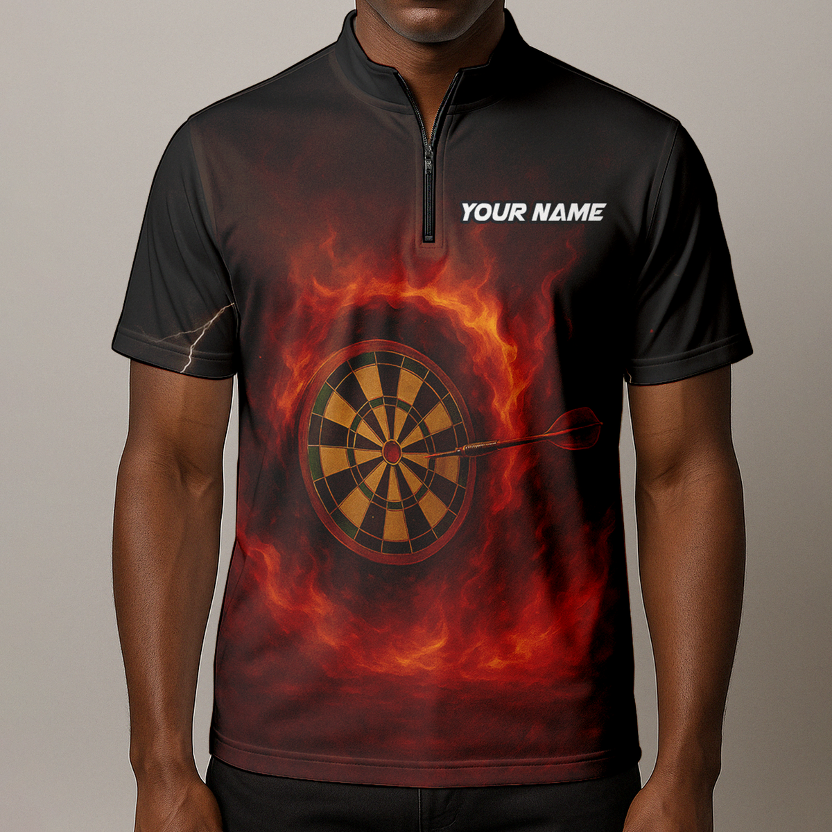 Personalized Fire Breathing Demon Dart Polo Shirt Black Red additional image 8