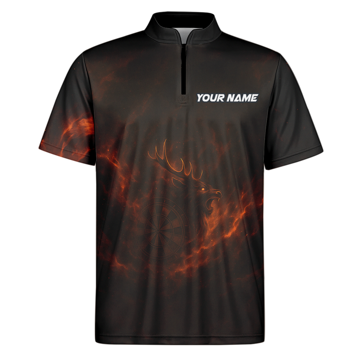 Custom Black Fiery Stag Darts Polo Shirt additional image 6