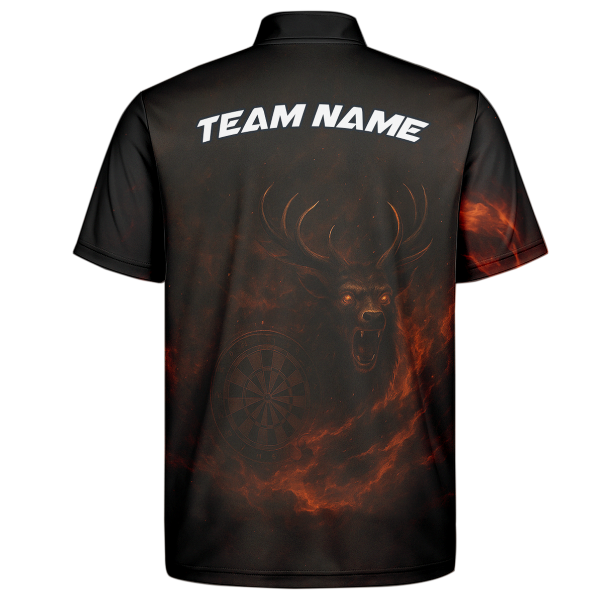 Custom Black Fiery Stag Darts Polo Shirt additional image 7
