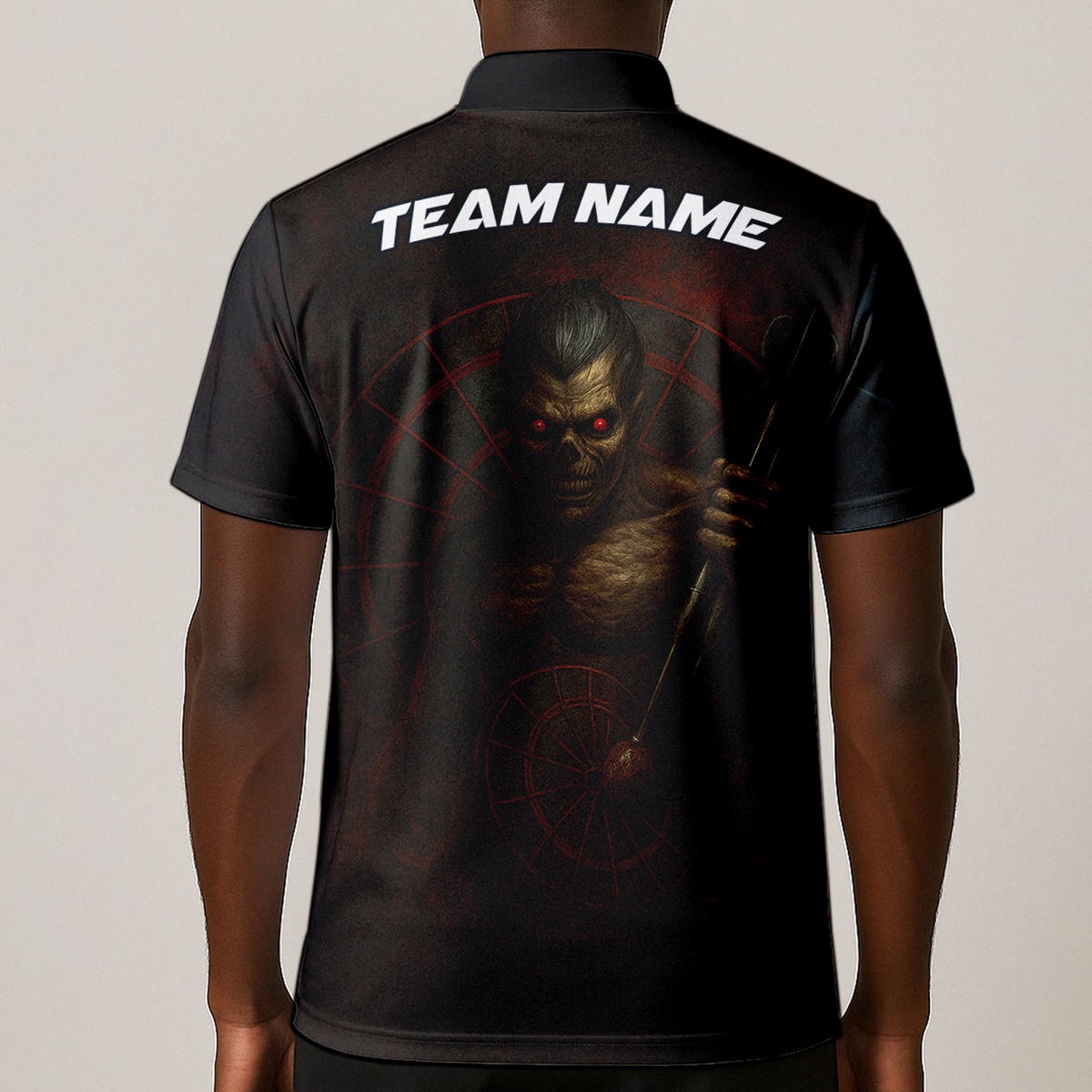 Personalized Dark Skull Zombie Dart Polo Shirt additional image 1