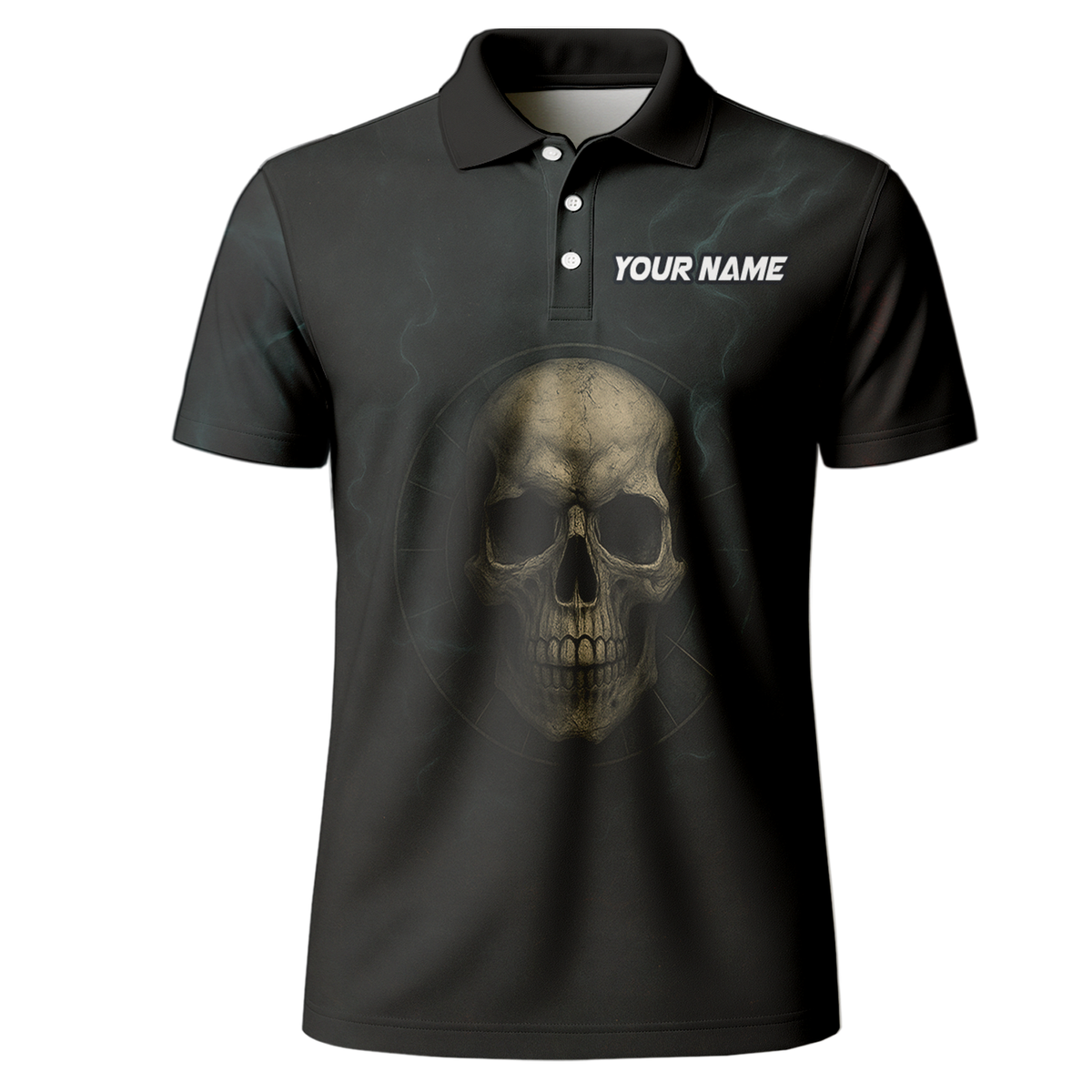 Personalized Dark Skull Zombie Dart Polo Shirt additional image 2