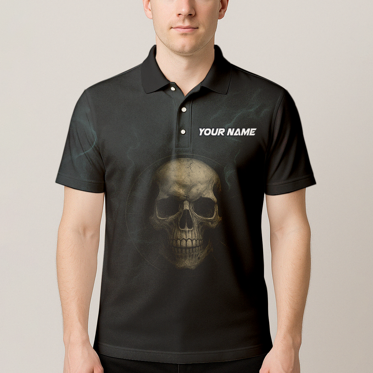 Personalized Dark Skull Zombie Dart Polo Shirt additional image 4