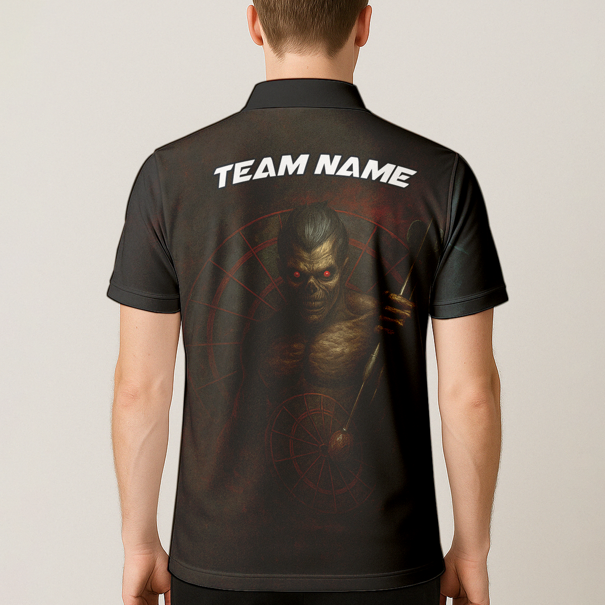 Personalized Dark Skull Zombie Dart Polo Shirt additional image 5