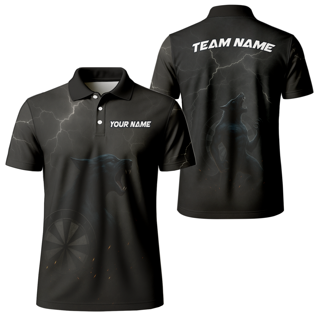 Personalized Dark Wolf Lightning Darts Shirt Polo main image - polo, Pocket No