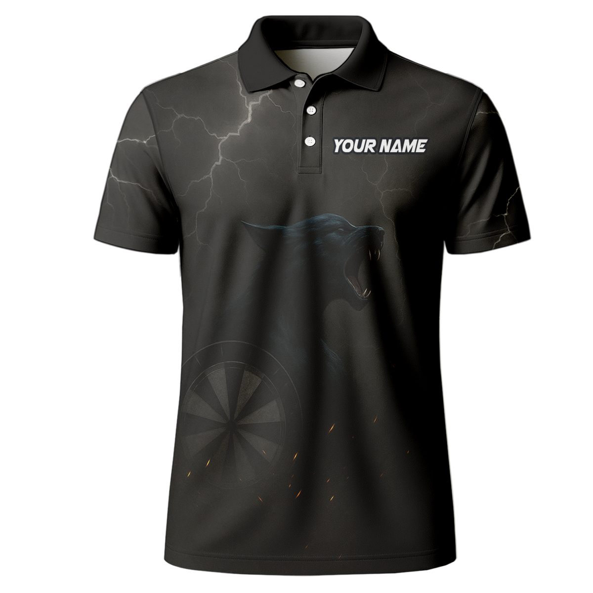 Personalized Dark Wolf Lightning Darts Shirt Polo additional image 2