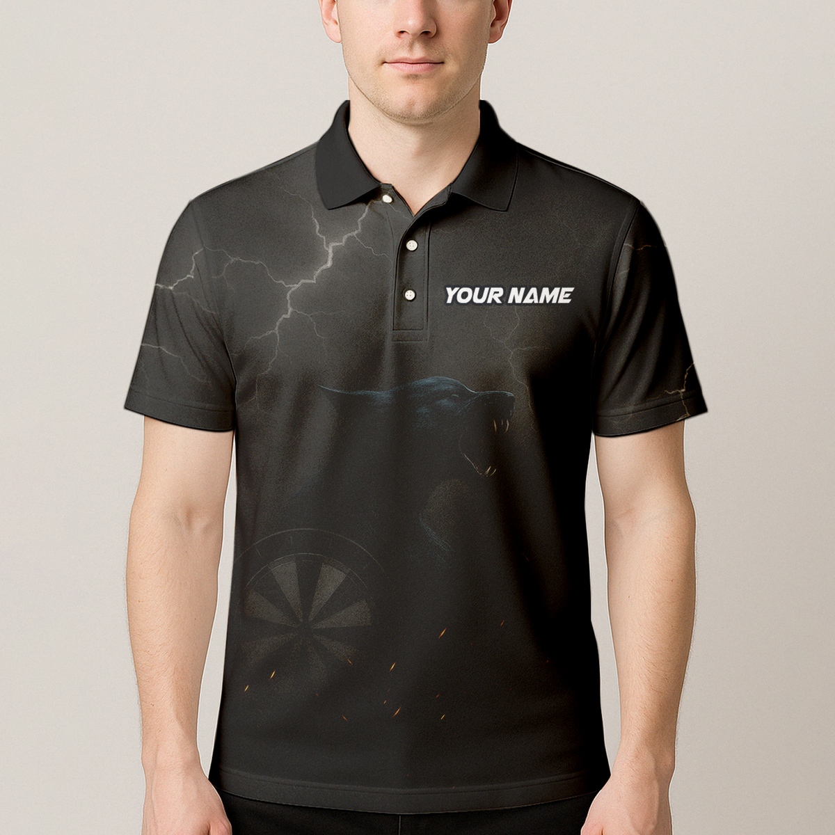 Personalized Dark Wolf Lightning Darts Shirt Polo additional image 4