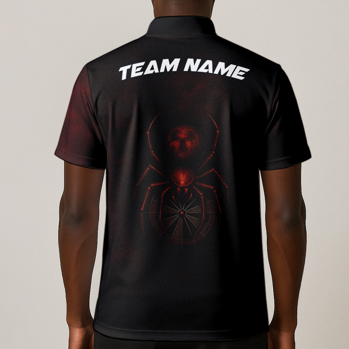 Personalized Mens Dart Jersey Red Black Spider Grunge Dartboard Polo Shirt Custom Name Team additional image 1
