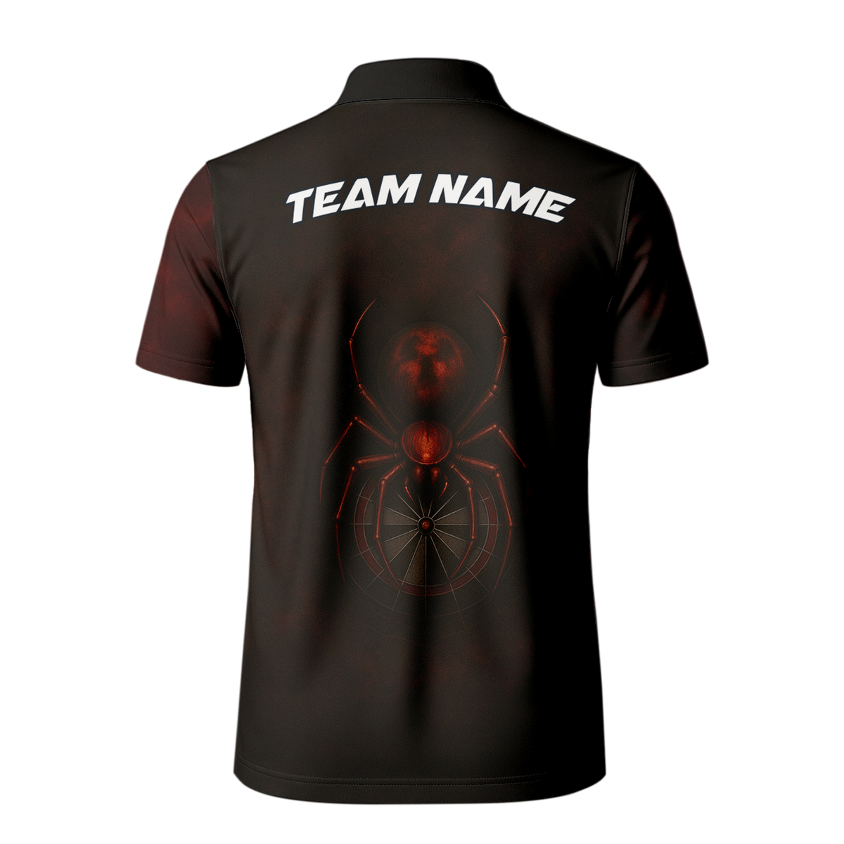 Personalized Mens Dart Jersey Red Black Spider Grunge Dartboard Polo Shirt Custom Name Team additional image 3