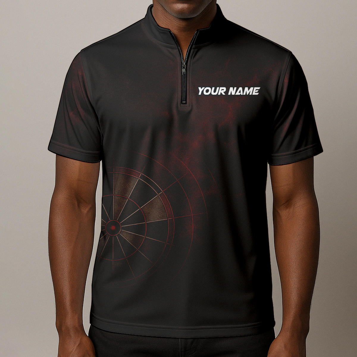 Personalized Mens Dart Jersey Red Black Spider Grunge Dartboard Polo Shirt Custom Name Team additional image 8