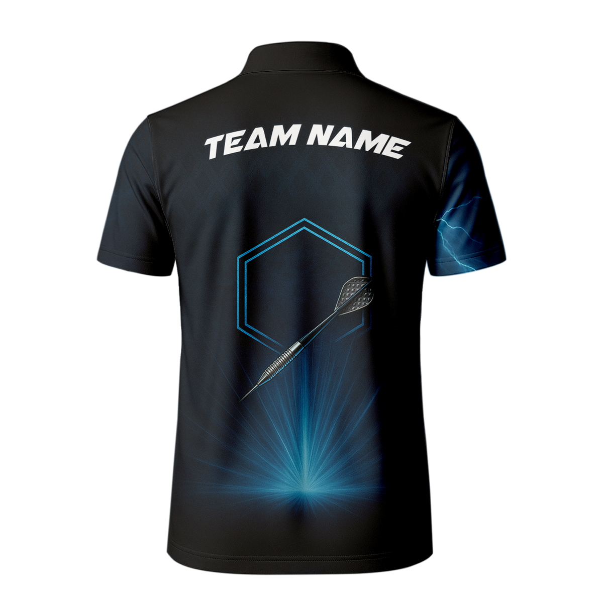 Personalized Lightning Storm Dart Polo Shirt Black Blue additional image 3