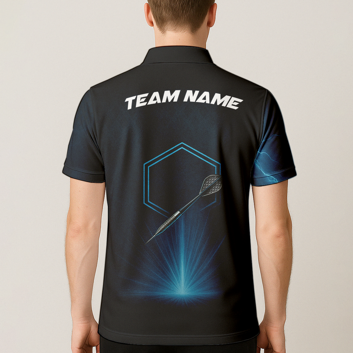Personalized Lightning Storm Dart Polo Shirt Black Blue additional image 5