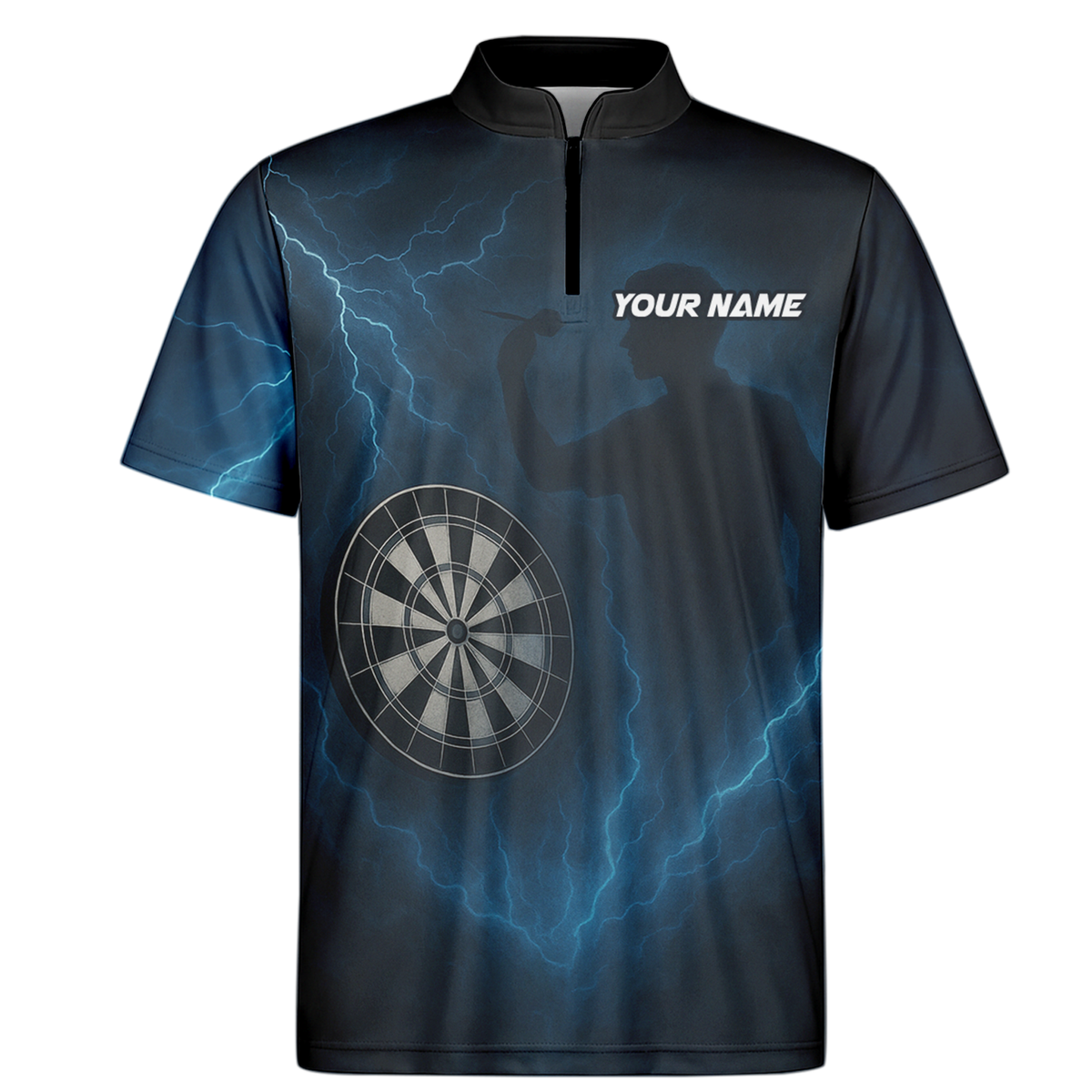 Personalized Lightning Storm Dart Polo Shirt Black Blue additional image 6
