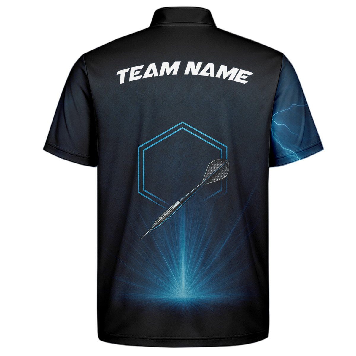 Personalized Lightning Storm Dart Polo Shirt Black Blue additional image 7