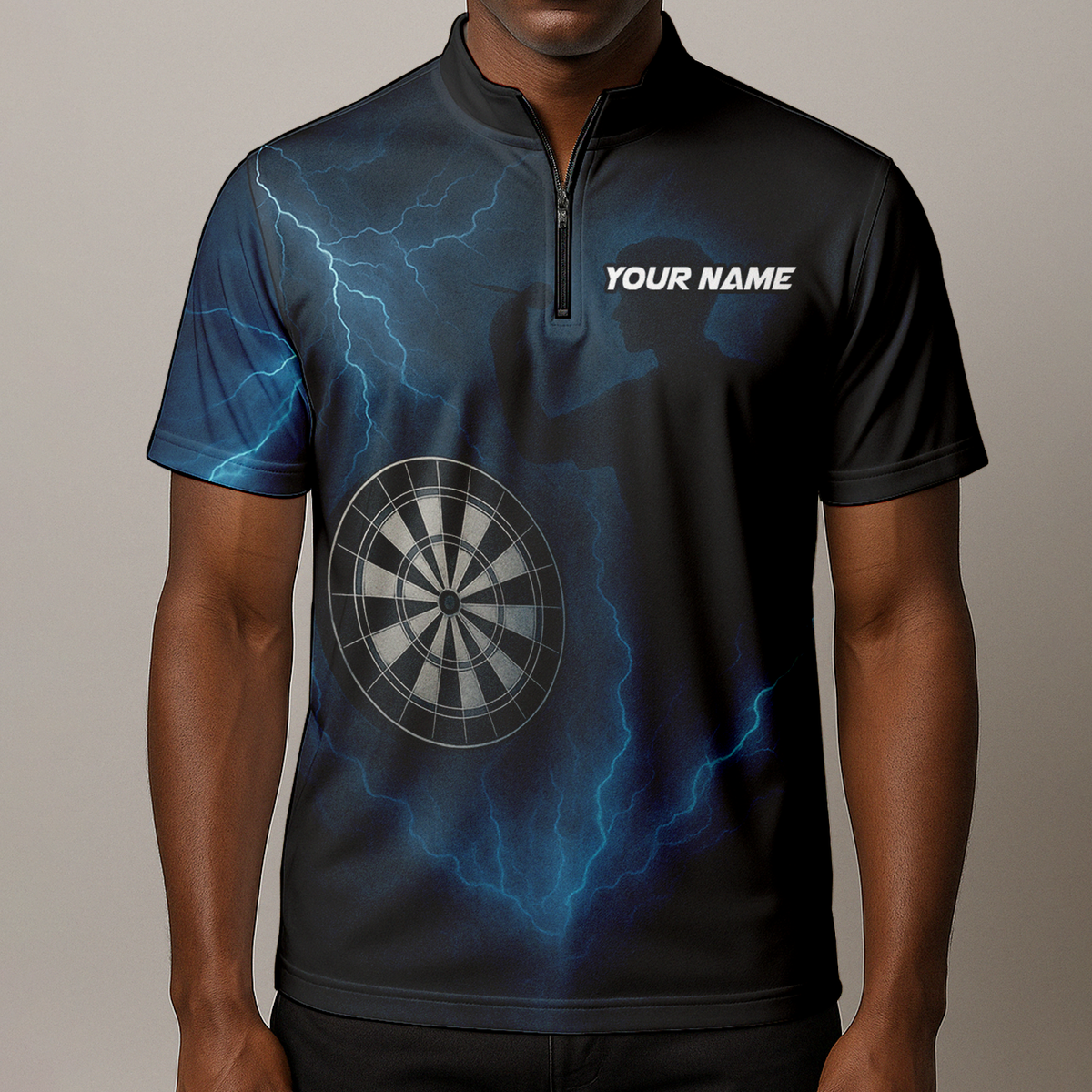 Personalized Lightning Storm Dart Polo Shirt Black Blue additional image 8