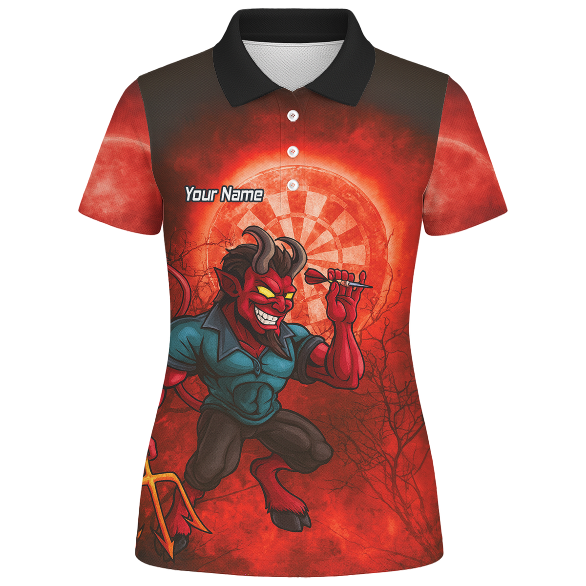 Personalised Fiery Devil Dart Jersey Red Black For Men G0994 additional image 1