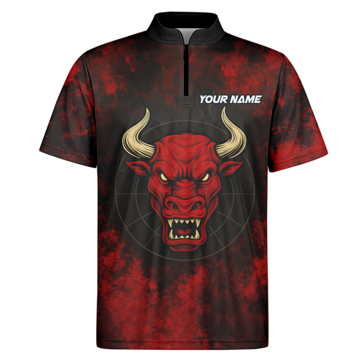 Personalized Red Bull Grunge Dart Polo Shirt Custom Name Team Red Black additional image 6