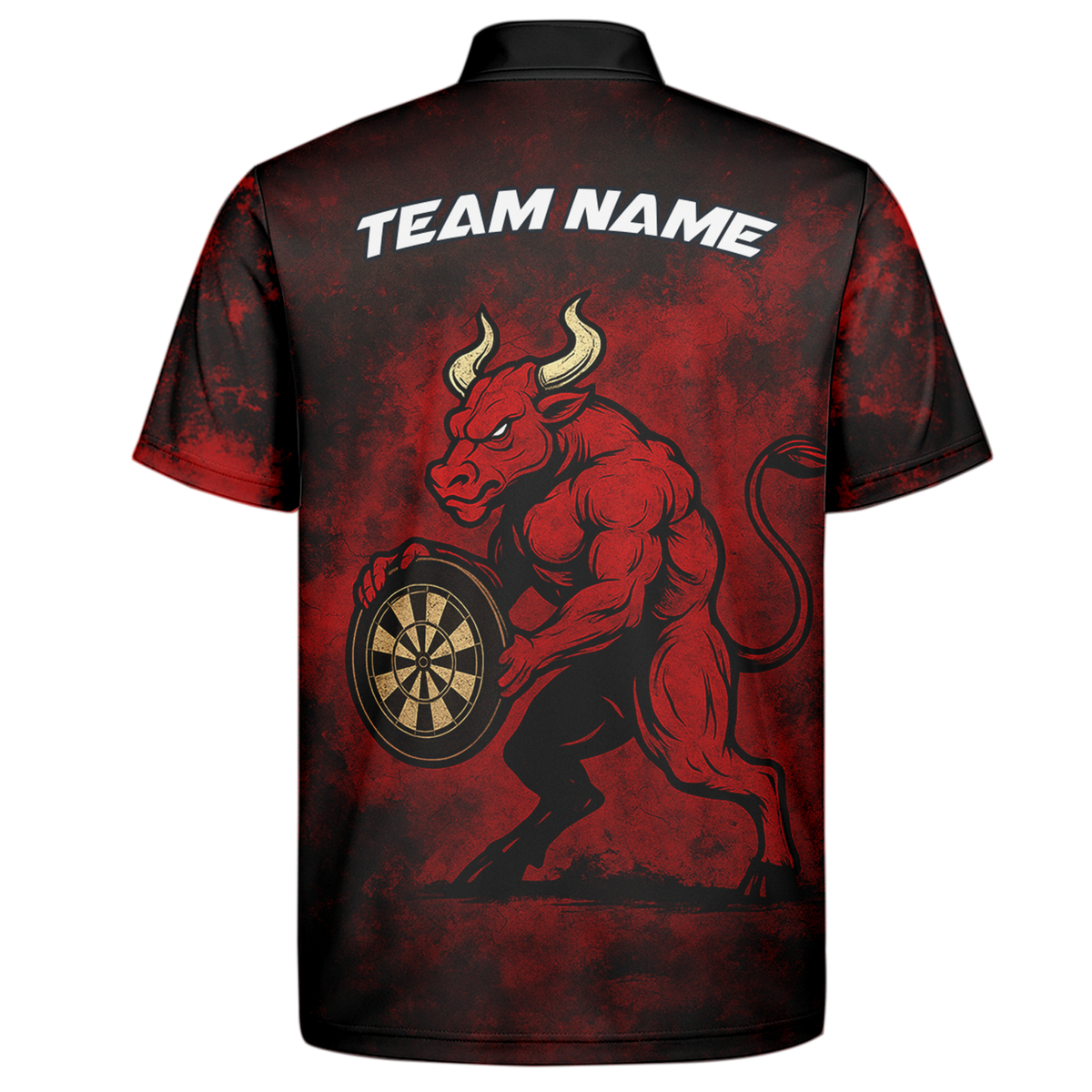 Personalized Red Bull Grunge Dart Polo Shirt Custom Name Team Red Black additional image 7