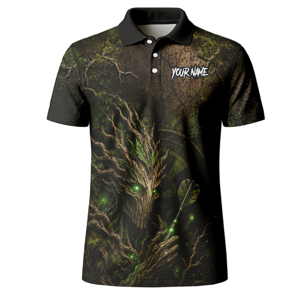 Personalised Dark Green Tree Ent Dartboard Darts Shirt For Men C913