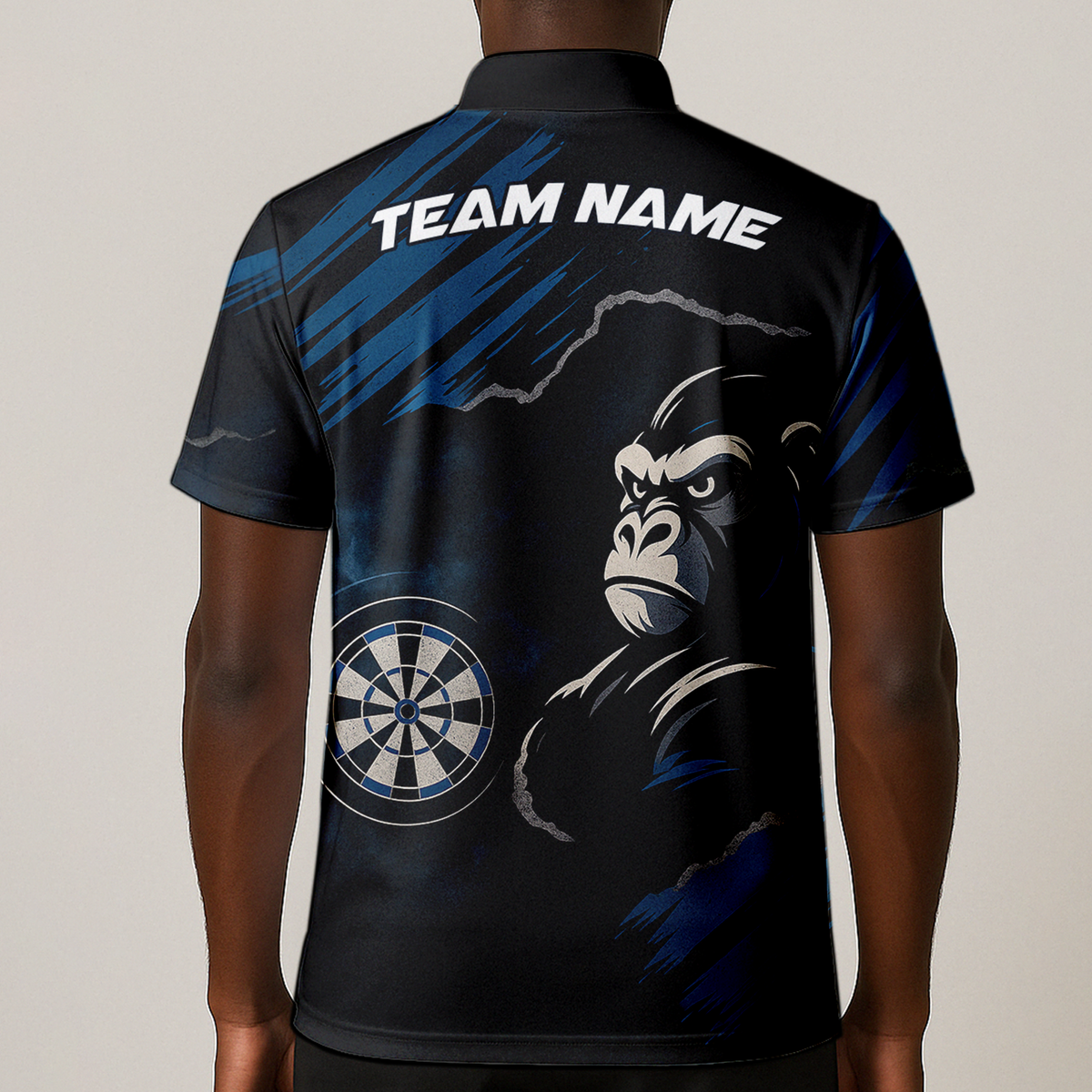 Personalized Gorilla Grunge Dart Polo Shirt Black Blue additional image 1