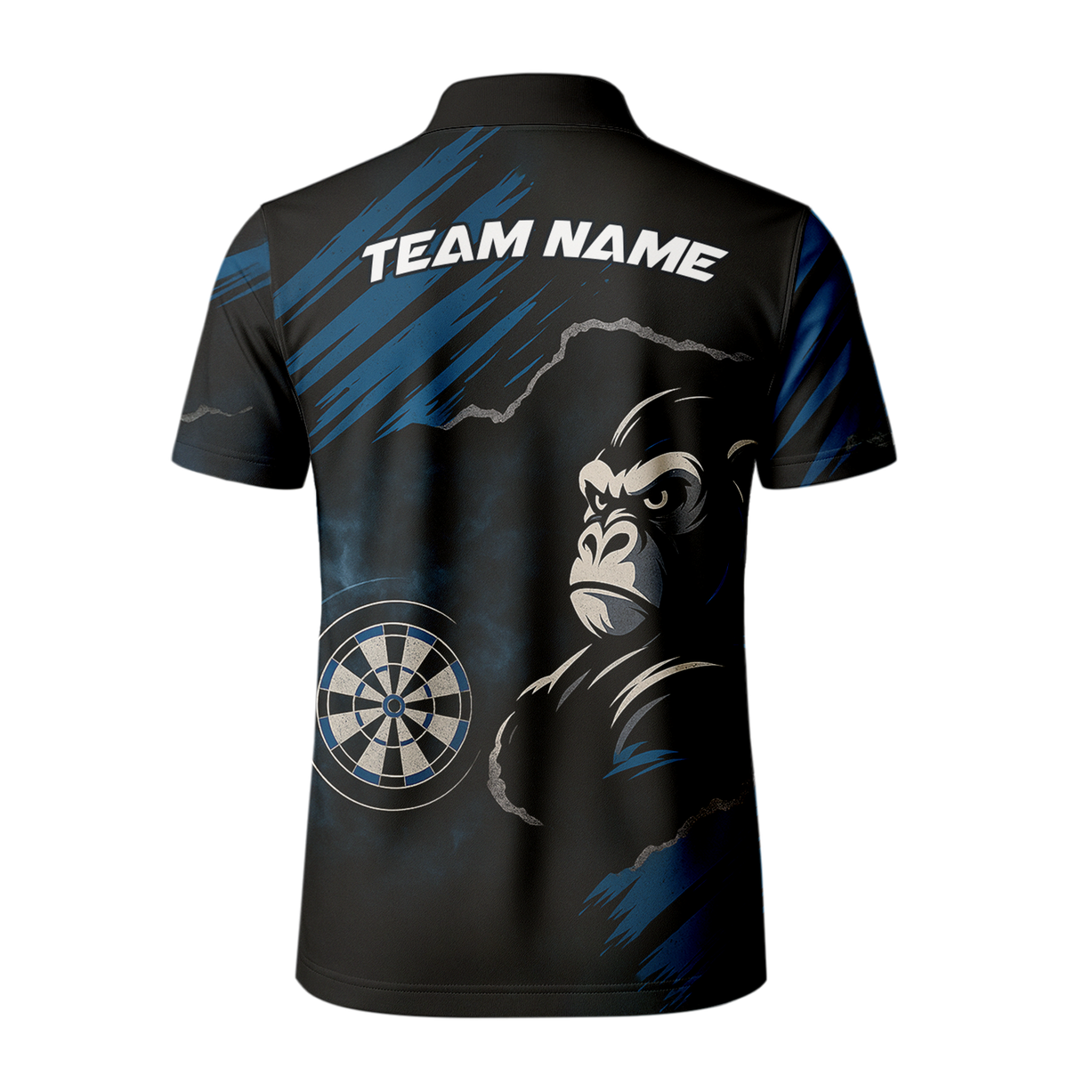 Personalized Gorilla Grunge Dart Polo Shirt Black Blue additional image 3